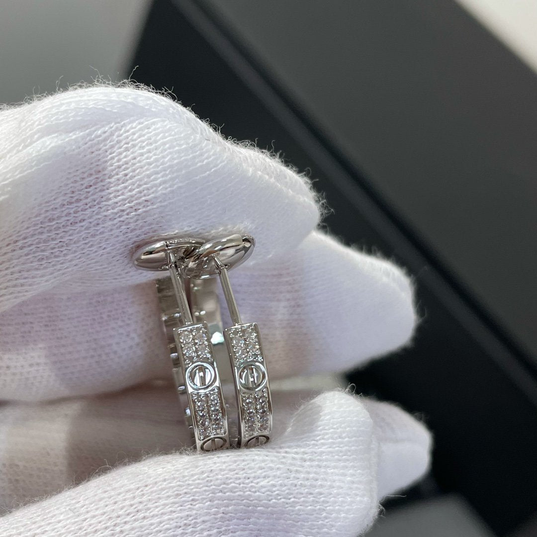 ドリーム ラブ ダイヤモンド シルバー フープピアス
