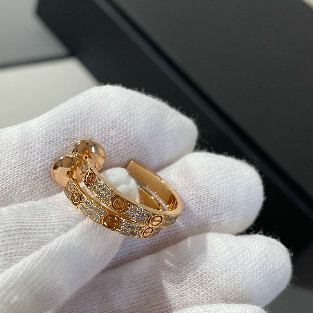 Dream LOVE DIAMOND PINK GOLD HOOP EARRINGS