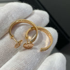 Dream LOVE DIAMOND PINK GOLD HOOP EARRINGS