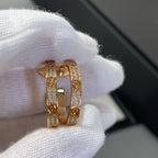 Dream LOVE DIAMOND PINK GOLD HOOP EARRINGS