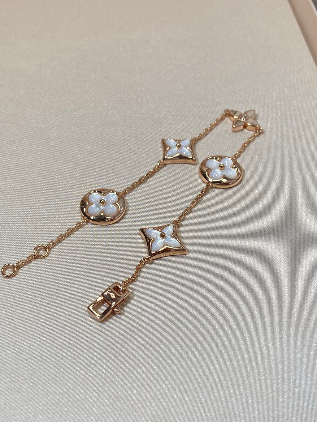 Dream STAR AND SUN 5 MOTIF MOP PINK GOLD BRACELET