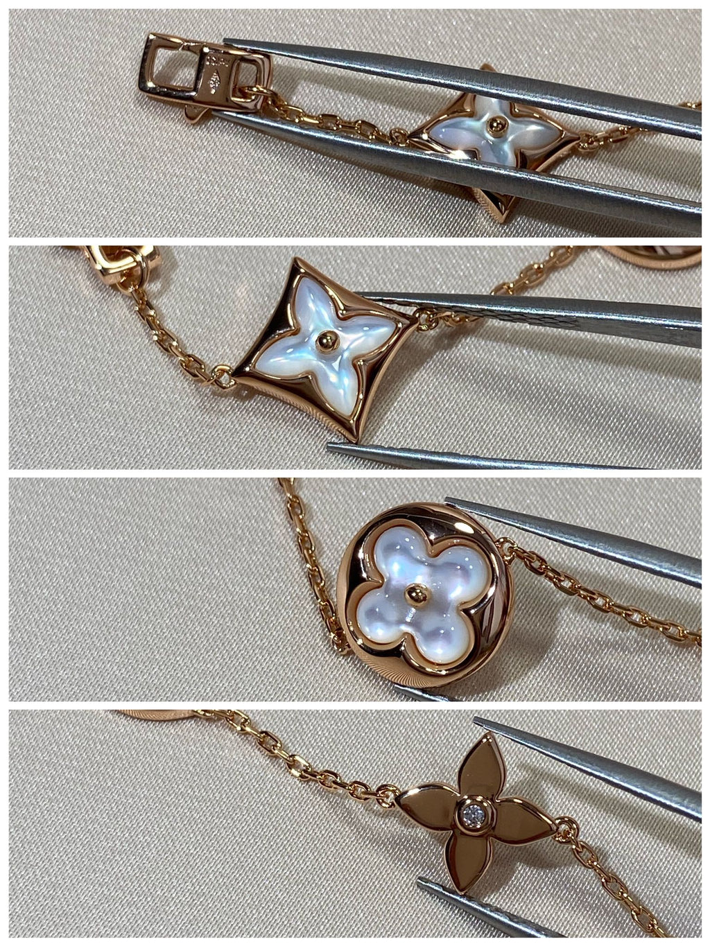 Dream STAR AND SUN 5 MOTIF MOP PINK GOLD BRACELET