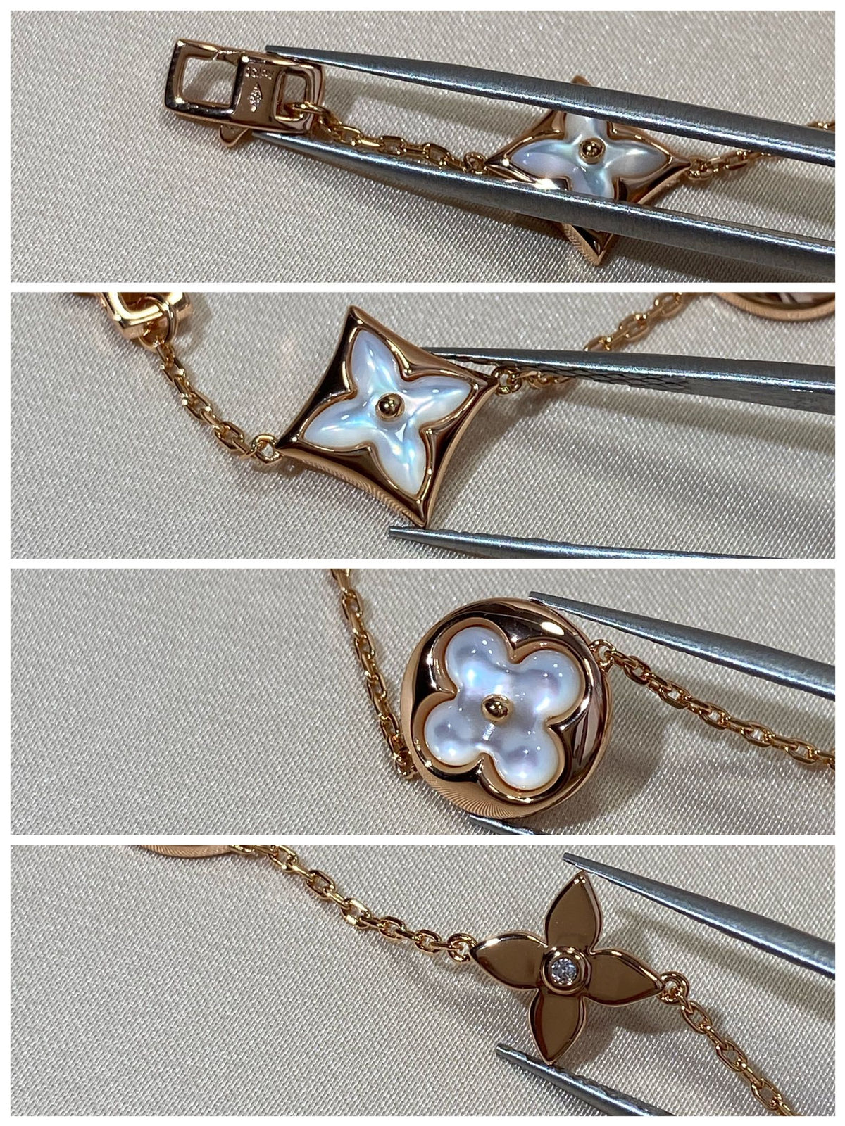 Dream STAR AND SUN 5 MOTIF MOP PINK GOLD BRACELET