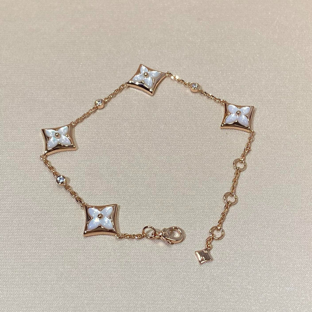 Dream STAR 4 MOTIF MOP DIAMOND PINK GOLD BRACELET