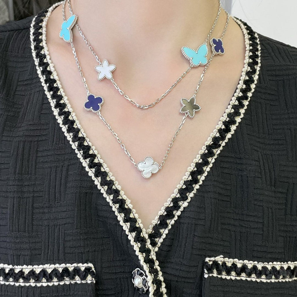 Dream LUCKY CLOVER SILBER 11-MOTIV-HALSKETTE