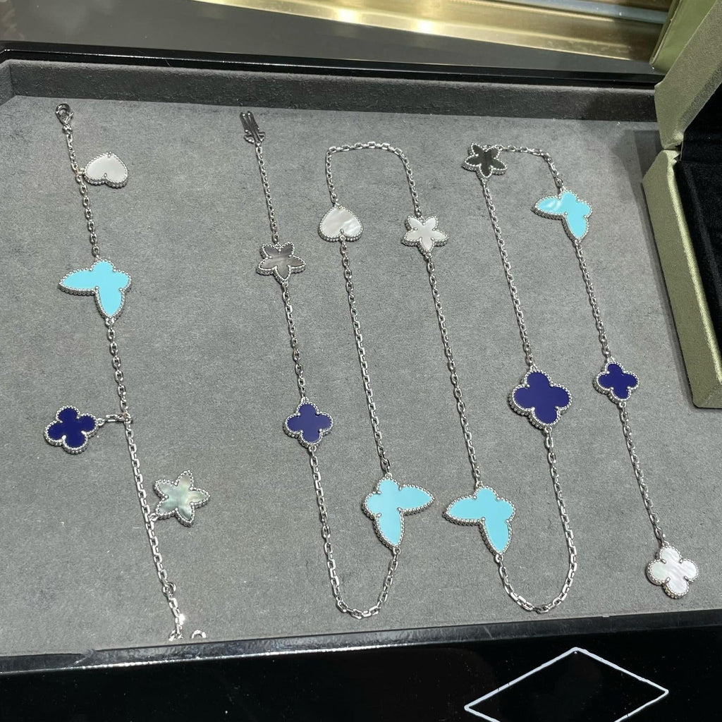 Dream LUCKY CLOVER SILBER 11-MOTIV-HALSKETTE