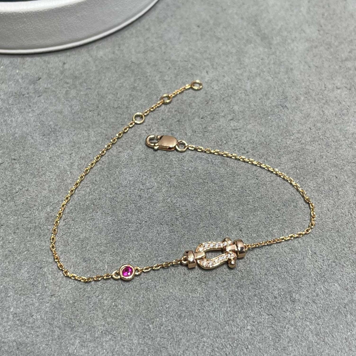 Dream FORCE 10 DIAMOND CHAIN LINK PINK GOLD BRACELET