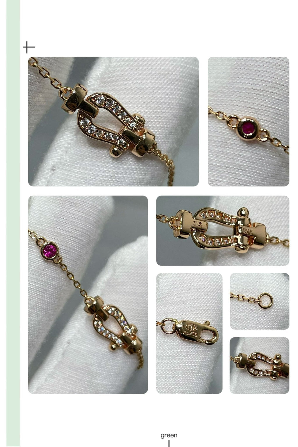 Dream FORCE 10 DIAMOND CHAIN LINK PINK GOLD BRACELET