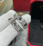 Dream LOVE CERAMIC DIAMOND PAVED SILVER EARRINGS