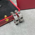 Dream LOVE CERAMIC DIAMOND PAVED SILVER EARRINGS