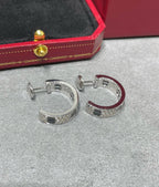 Dream LOVE CERAMIC DIAMOND PAVED SILVER EARRINGS