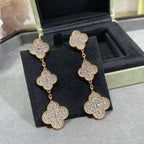 Dream CLOVER 3-Motiv-Ohrringe aus Roségold mit Diamant-Pavé