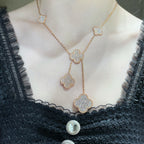 Dream CLOVER 6 MOTIF DIAMOND PAVED NECKLACE