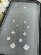 Dream CLOVER 6 MOTIF DIAMOND PAVED NECKLACE