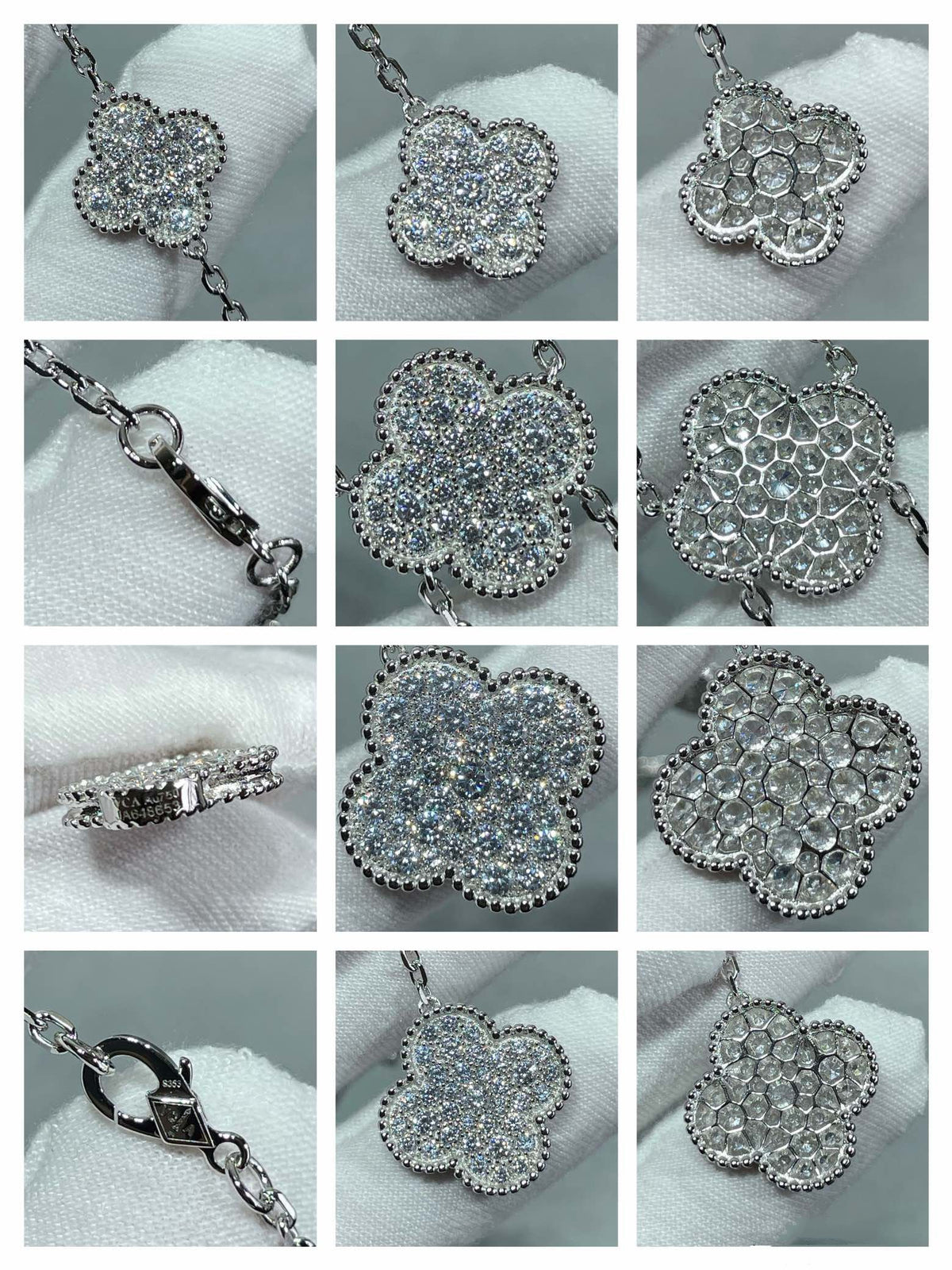 Dream CLOVER 6 MOTIF DIAMOND PAVED NECKLACE