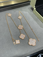 Dream CLOVER 6 MOTIF DIAMOND PAVED NECKLACE