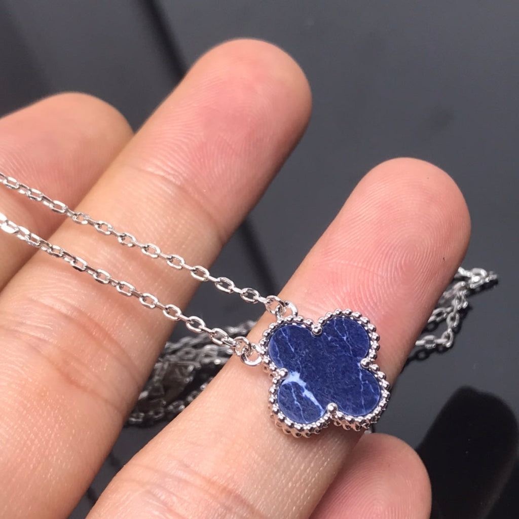 Dream CLOVER PIETERSITE SILVER LONG NECKLACE
