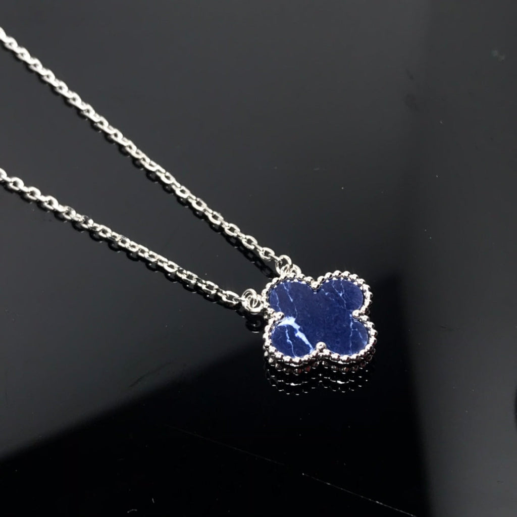 Dream CLOVER PIETERSITE SILVER LONG NECKLACE