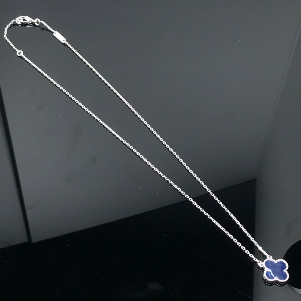 Dream CLOVER PIETERSITE SILVER LONG NECKLACE