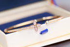 Dream IDYLLE PINK GOLD OPEN BRACELET DIAMOND PAVED