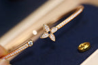 Dream IDYLLE PINK GOLD OPEN BRACELET DIAMOND PAVED