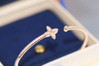 Dream IDYLLE PINK GOLD OPEN BRACELET DIAMOND PAVED