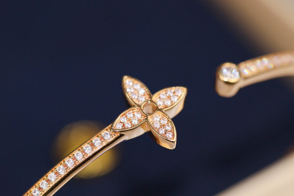 Dream IDYLLE PINK GOLD OPEN BRACELET DIAMOND PAVED