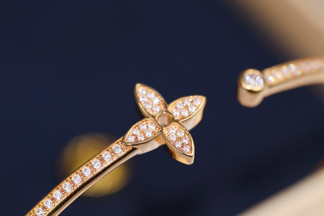 Dream IDYLLE PINK GOLD OPEN BRACELET DIAMOND PAVED