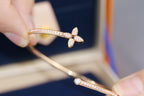 Dream IDYLLE PINK GOLD OPEN BRACELET DIAMOND PAVED