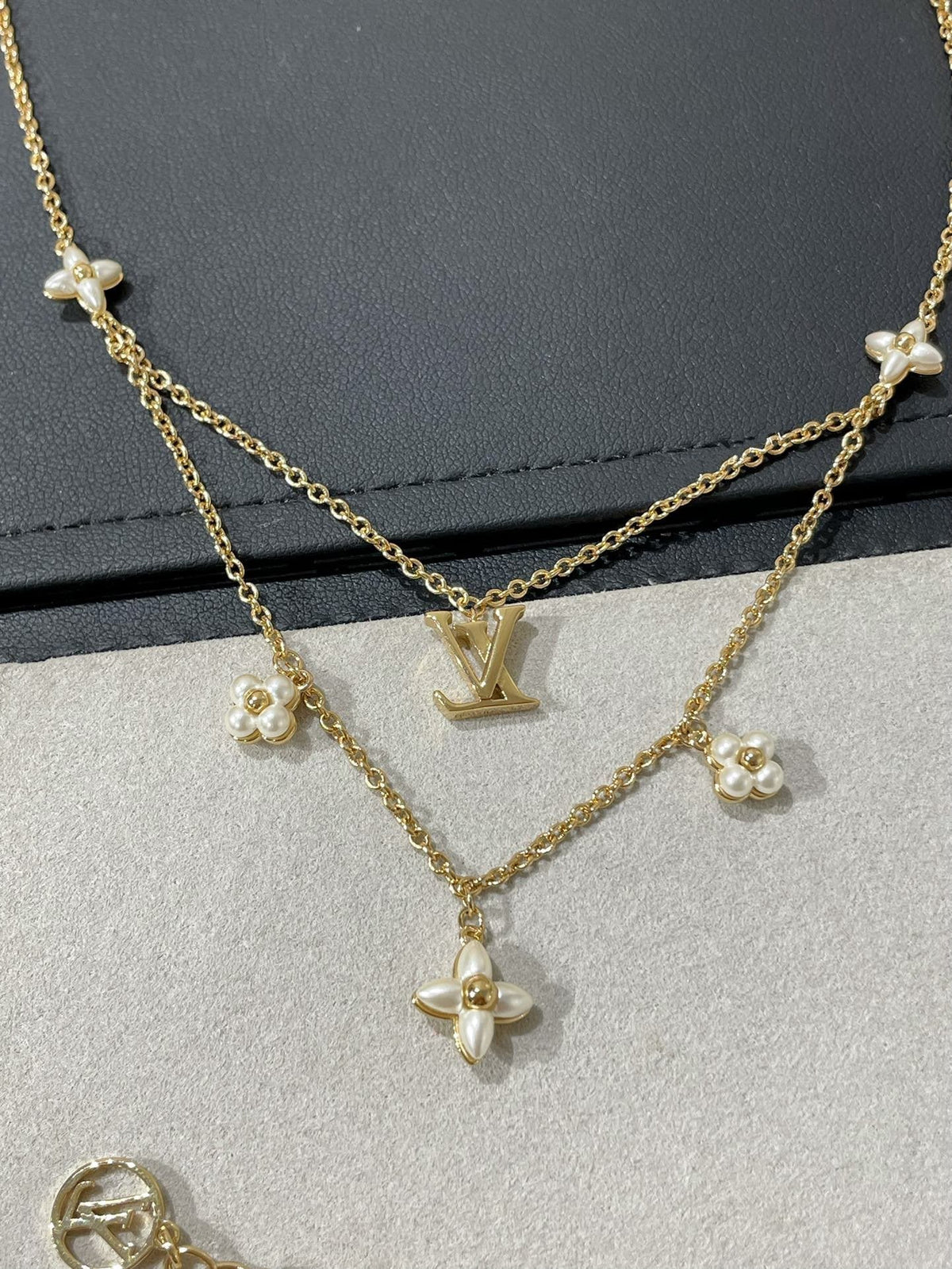 Dream FLOWERGRAM GOLD MOP DOPPELREIHIGE HALSKETTE