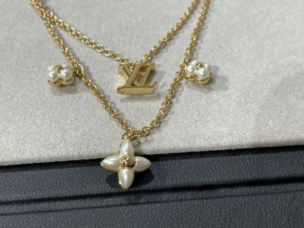 Dream FLOWERGRAM GOLD MOP DOUBLE ROW NECKLACE