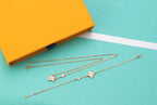 Dream STAR PINK MOP 1 DIAMOND PINK GOLD NECKLACE