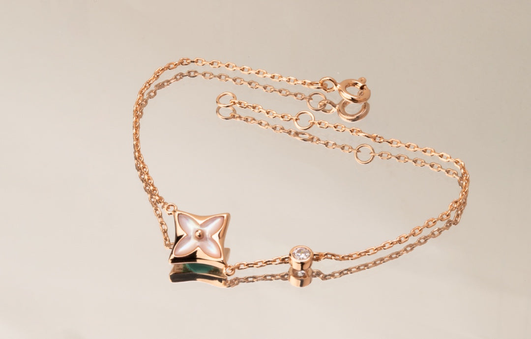 Dream STAR PINK MOP 1 DIAMANT ROSÉGOLD HALSKETTE