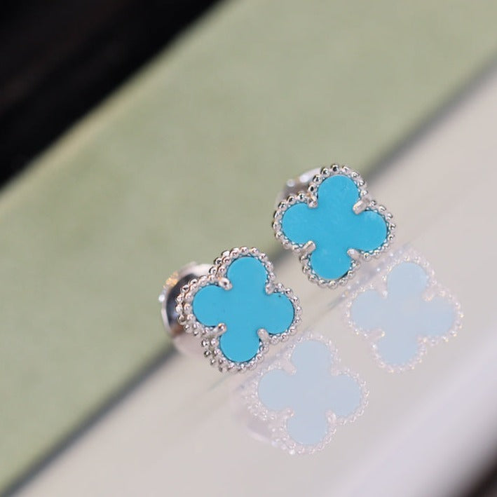Dream CLOVER MINI TURQUOISE SILVER STUD EARRINGS