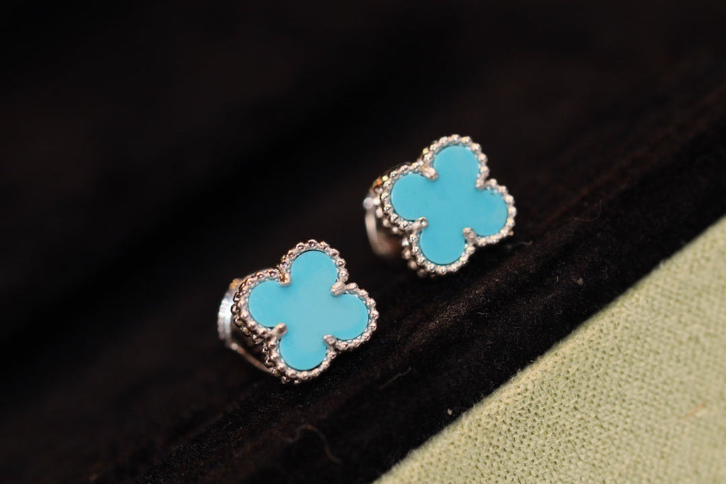 Dream CLOVER MINI TURQUOISE SILVER STUD EARRINGS