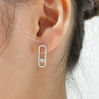 [Dream]MOVE UNO STUD DIAMOND PAVED EARRINGS