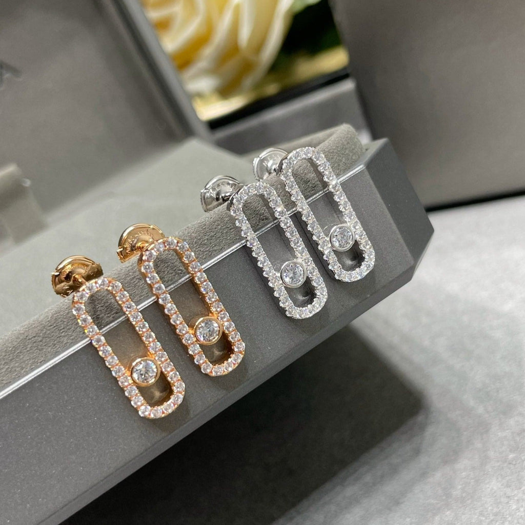 [Dream]MOVE UNO STUD DIAMOND PAVED EARRINGS