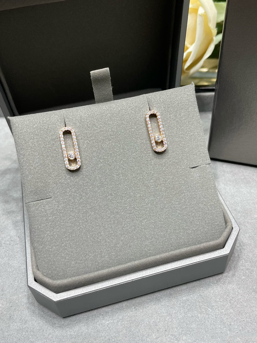[Dream]MOVE UNO STUD DIAMOND PAVED EARRINGS