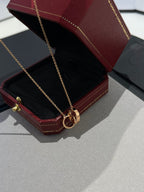 Dream LOVE NECKLACE DOUBLE RING PINK GOLD