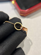 Dream LOVE NECKLACE DOUBLE RING PINK GOLD