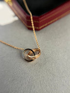 Dream LOVE NECKLACE DOUBLE RING PINK GOLD