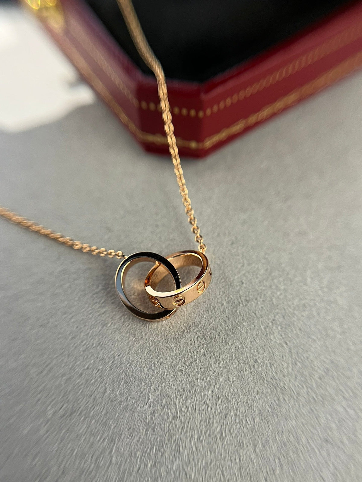 Dream LOVE HALSKETTE DOPPELRING ROSÉGOLD