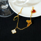 Traumhaftes LUCKY SPRING Armband mit 5 Motiven in Gold