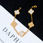 [Dream ]New CLOVER WHITE PEARL MOP 5 MOTIF BRACELET COLLECTION