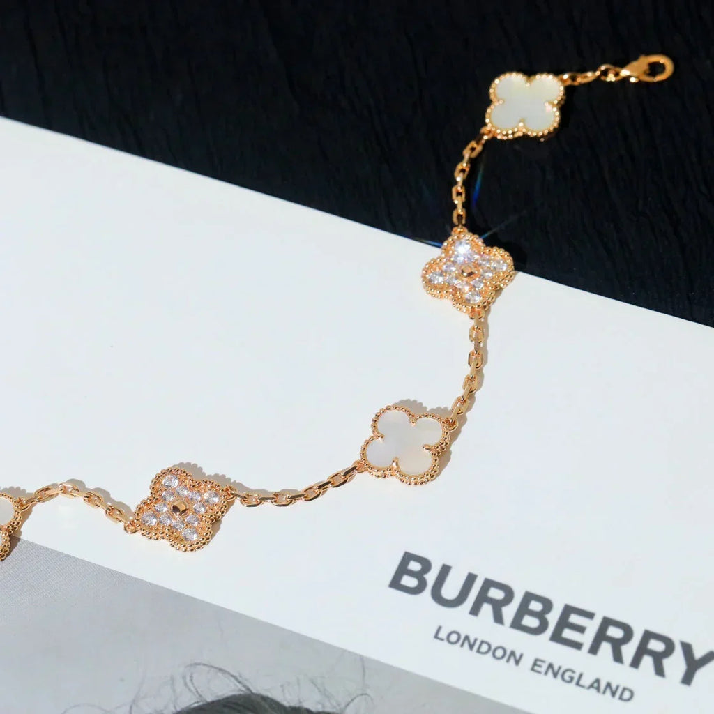 [Dream ]New CLOVER WHITE PEARL MOP 5 MOTIF BRACELET COLLECTION