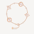 Dream STAR AND SUN 4 MOTIF WHITE MOP PINK GOLD BRACELET