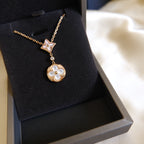 Dream STAR AND SUN WHITE MOP 2 MOTIF PINK GOLD NECKLACE