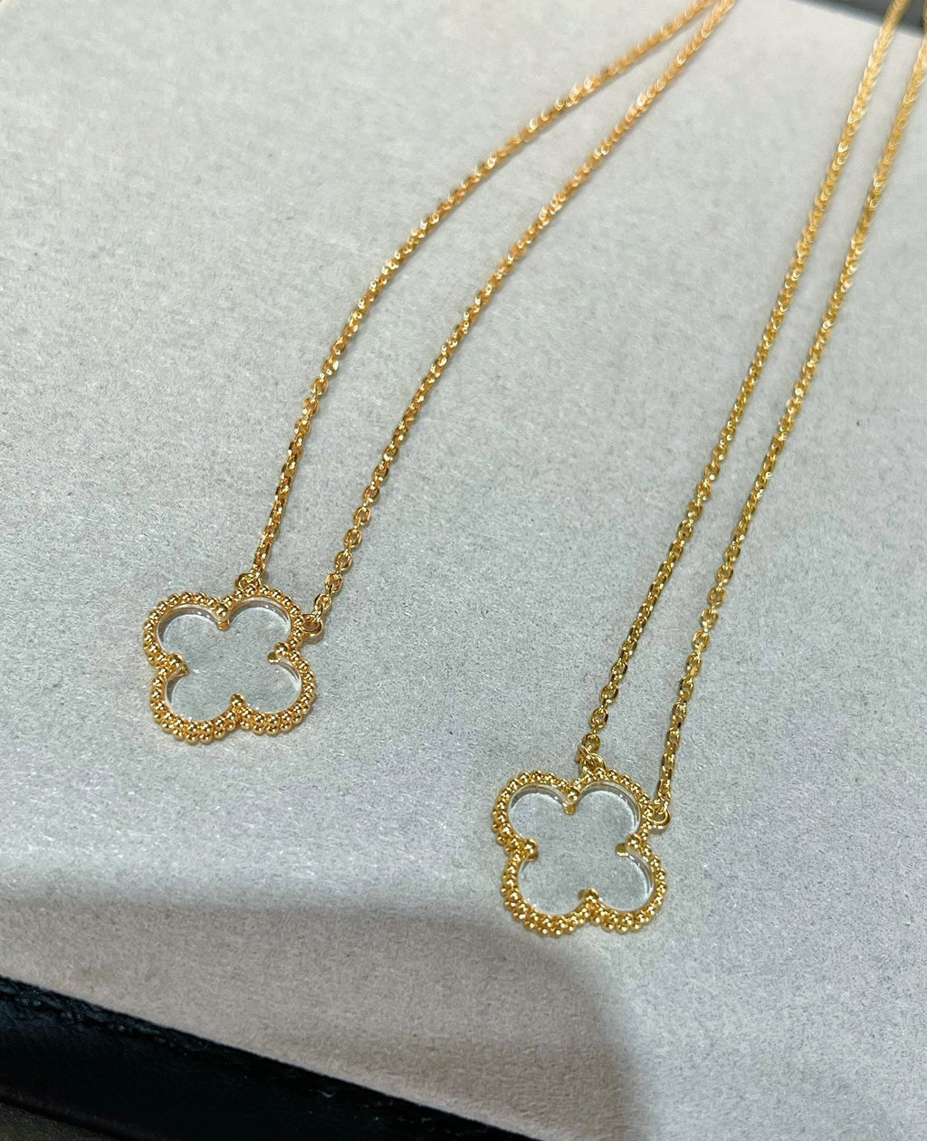 Dream CLOVER ROCK CRYSTAL ROSE GOLD NECKLACE