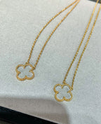 Dream CLOVER ROCK CRYSTAL ROSE GOLD NECKLACE