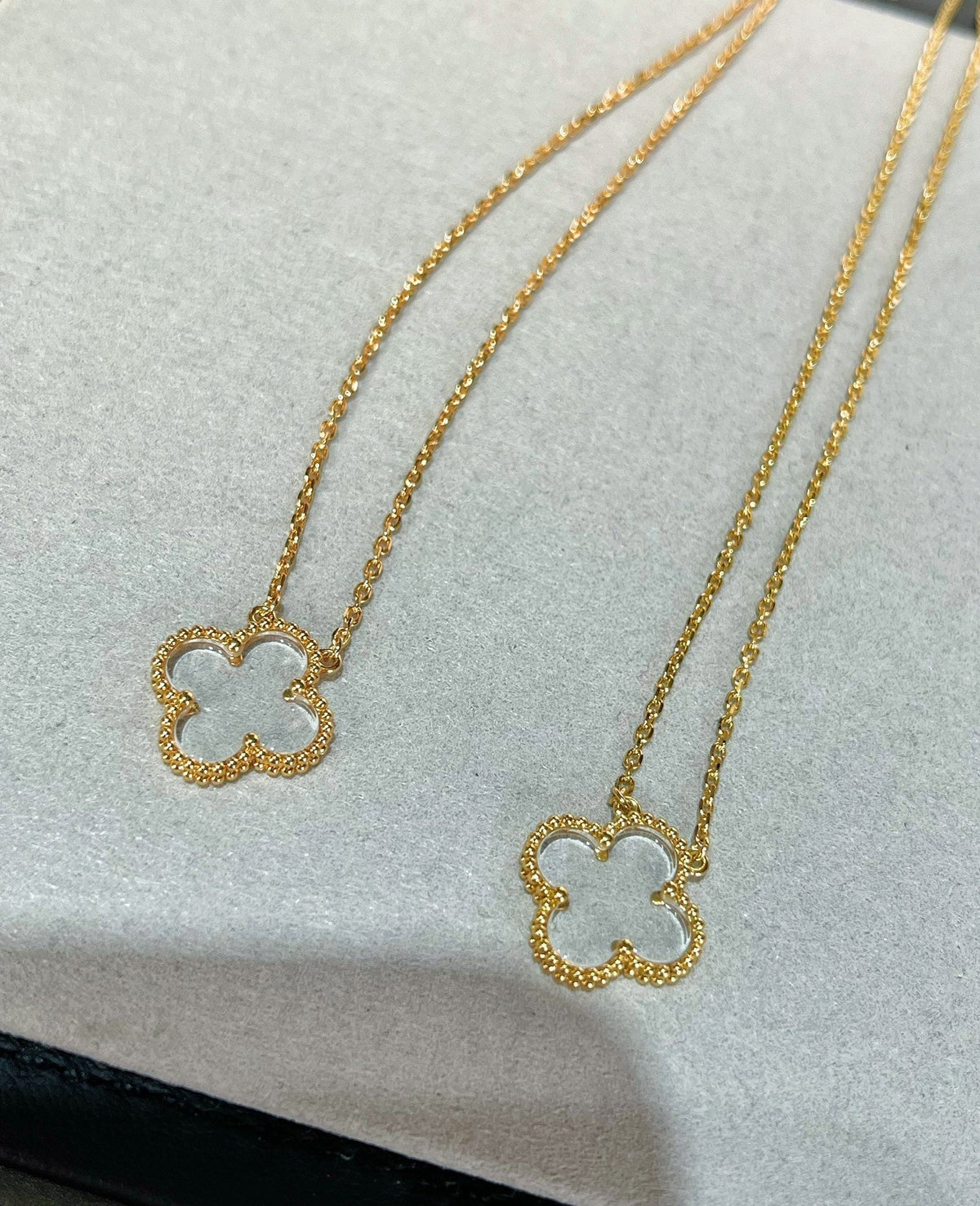 Dream CLOVER ROCK CRYSTAL ROSE GOLD NECKLACE
